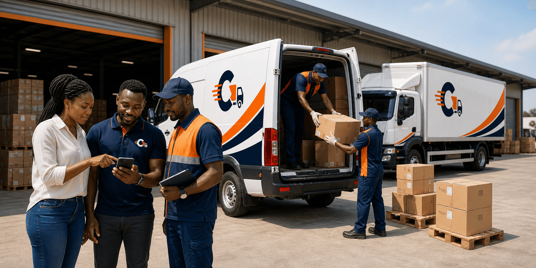 CargoMov customer, driver, and operations team confirming delivery details