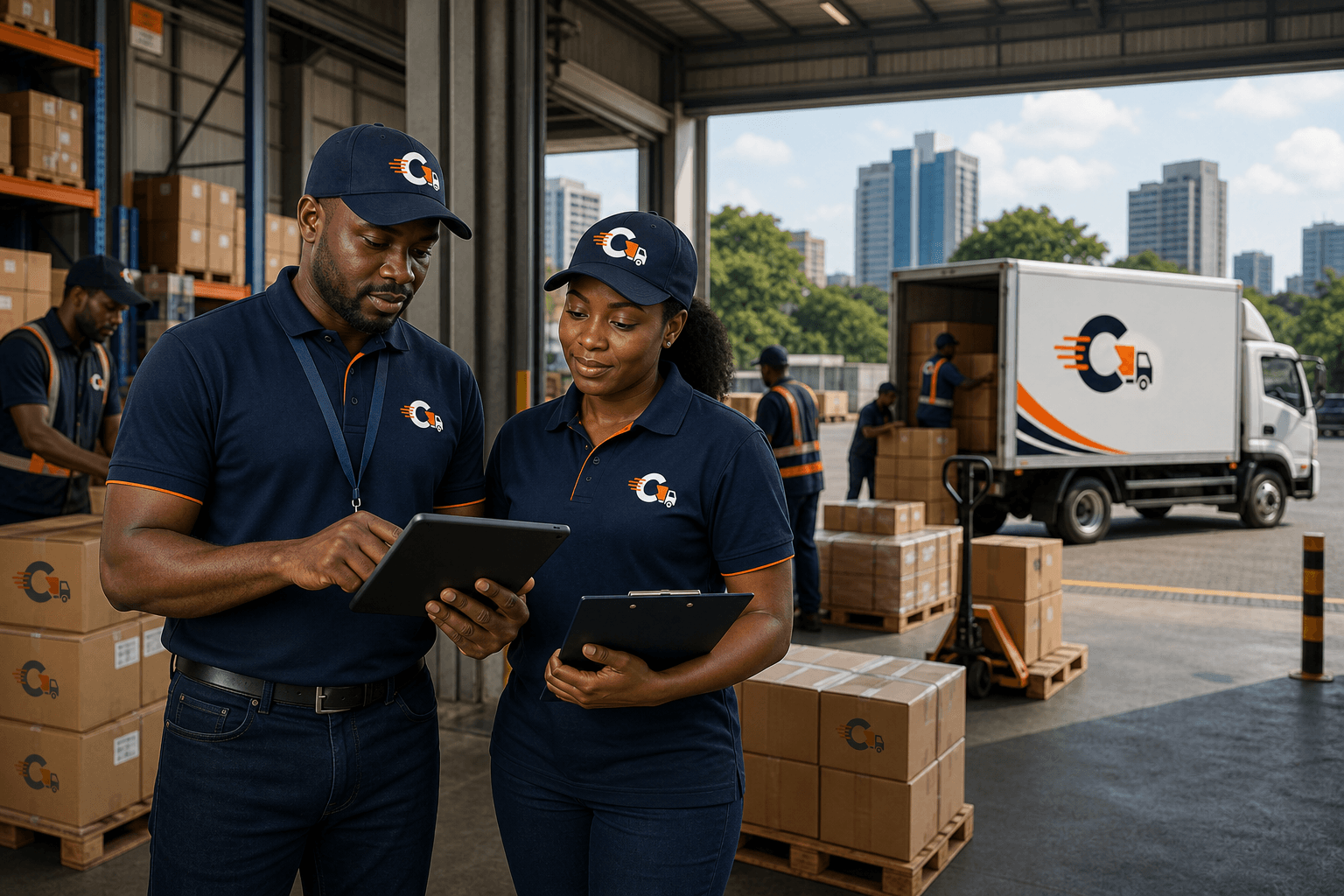CargoMov business logistics team coordinating warehouse deliveries
