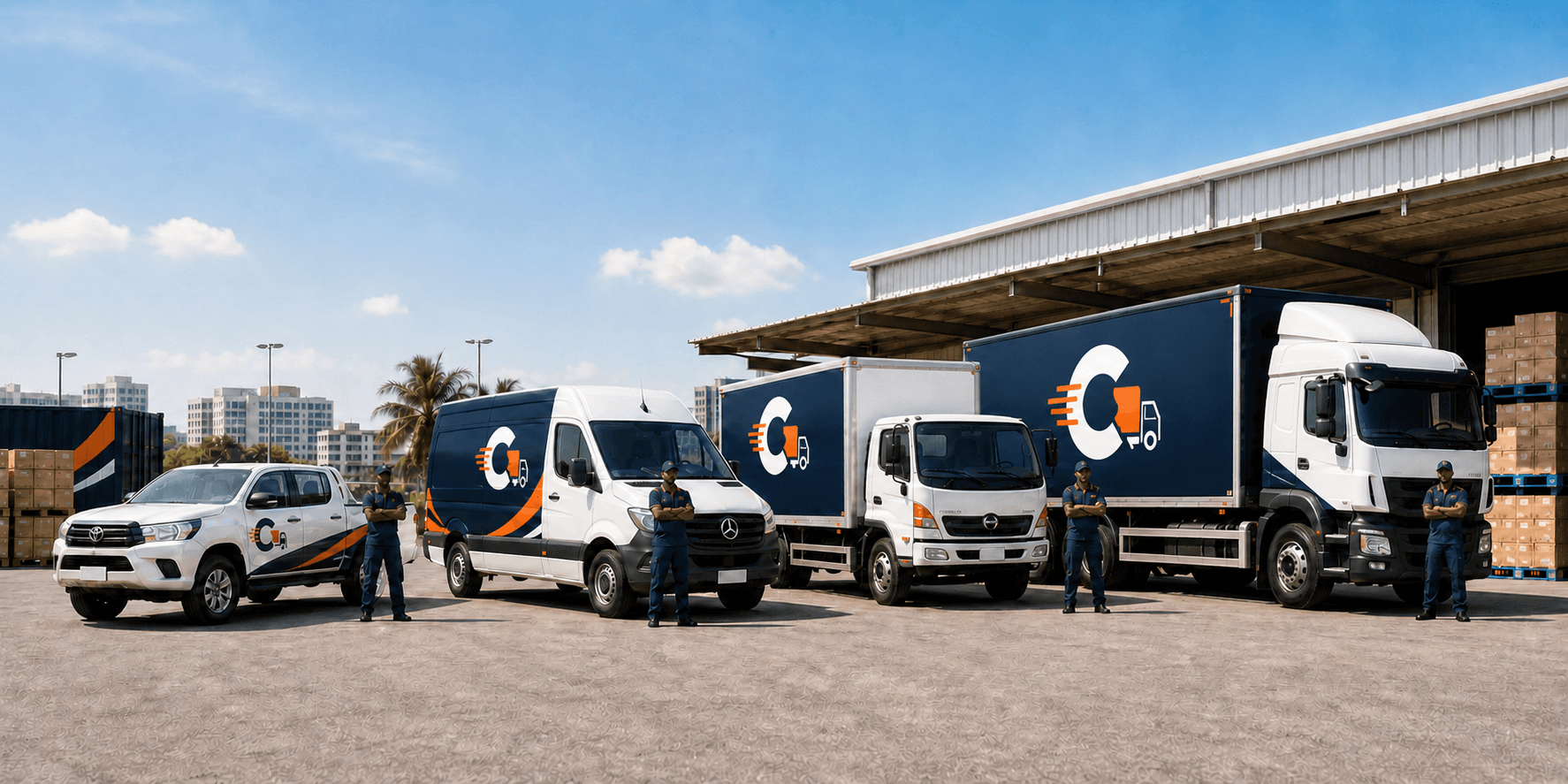 CargoMov vehicle fleet for cargo delivery, truck hire, and haulage services